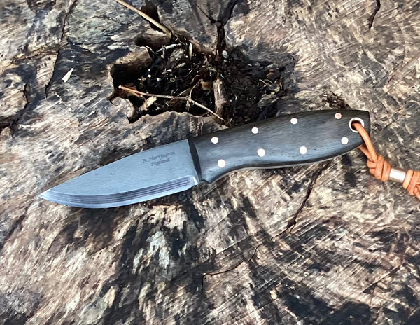 Bison Bushcraft Knife Yu-Shoku: V-Toku 2 Carbon Mokume 2/3 size