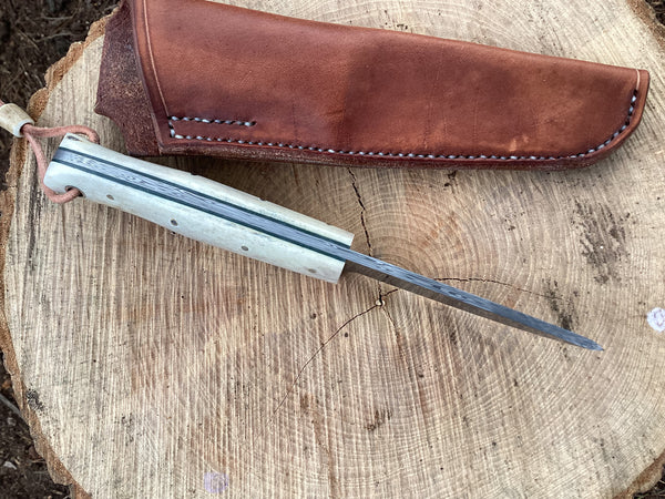 Bifrost Damasteel and Antler Journeyman Knife
