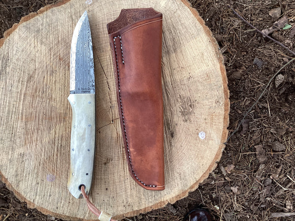 Bifrost Damasteel and Antler Journeyman Knife