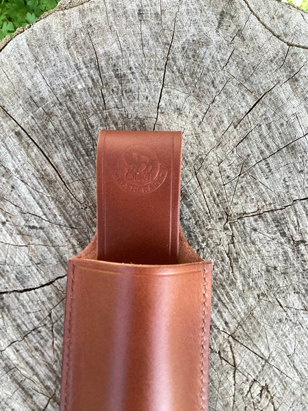 Handmade leather belt pouch for Opinel Saw