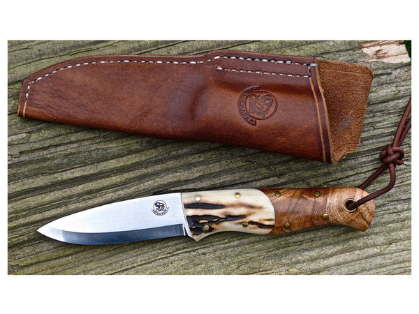 Forester Knife with Elm Scales and Antler Bolsters