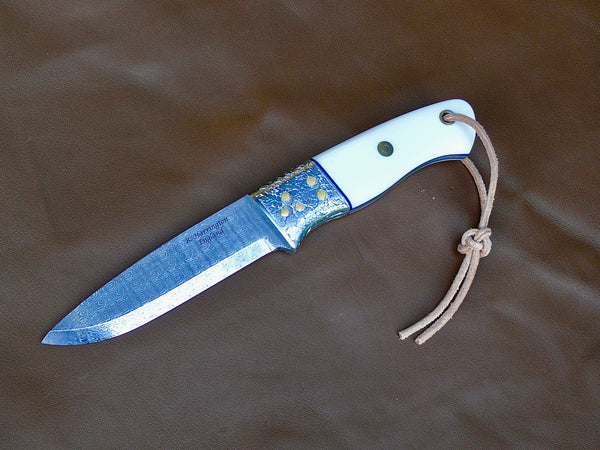 Woodie Knife with engraved and gold inlayed bolsters