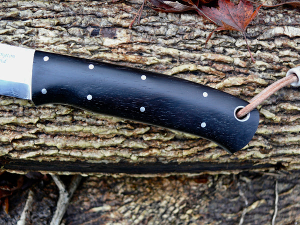 Pin Layout and RosewoodR Harrington Woodsman Knife Damasteel