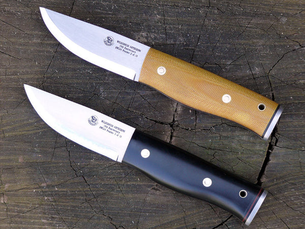 natural and Black Micarta Wilderness Gathering Knives