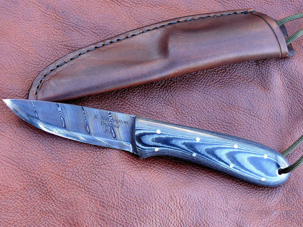 Damasteel and Black G10 Woodcraft Knife