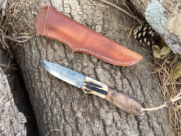 Rose Damasteel Woodcraft Knife