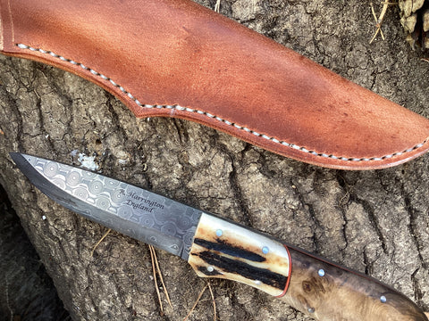 Rose Damasteel Woodcraft Knife