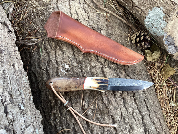 Rose Damasteel Woodcraft Knife