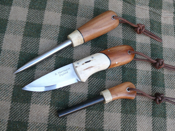 Bushmans Pal Set with matching Marlin Spike and Strikefire in Applewood and Antler Bolsters