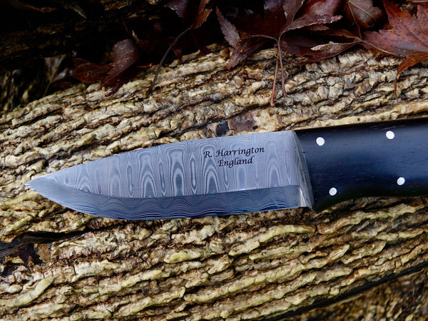 R Harrington Woodsman Knife Damasteel