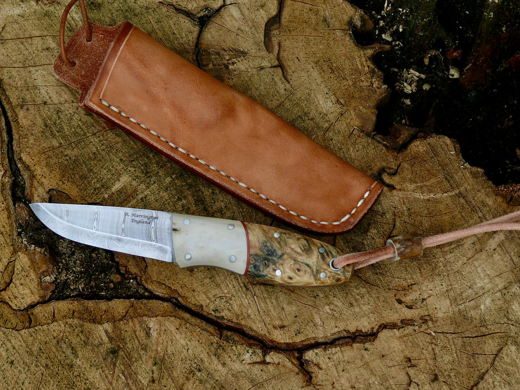 Bushcraft Neck Knife damasteel Bison Bushcraft