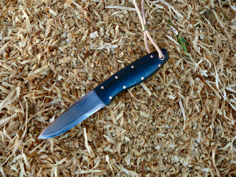 Bison Bushcraft Knife Yu-Shoku: V-Toku2 carbon Mokume