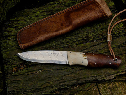 Damascus Woodie Knife